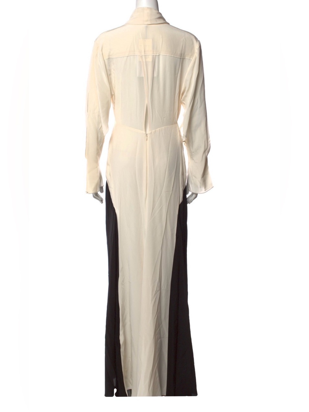 Victoria Beckham Black & Cream Draped Maxi Dress - Picture 4 of 4